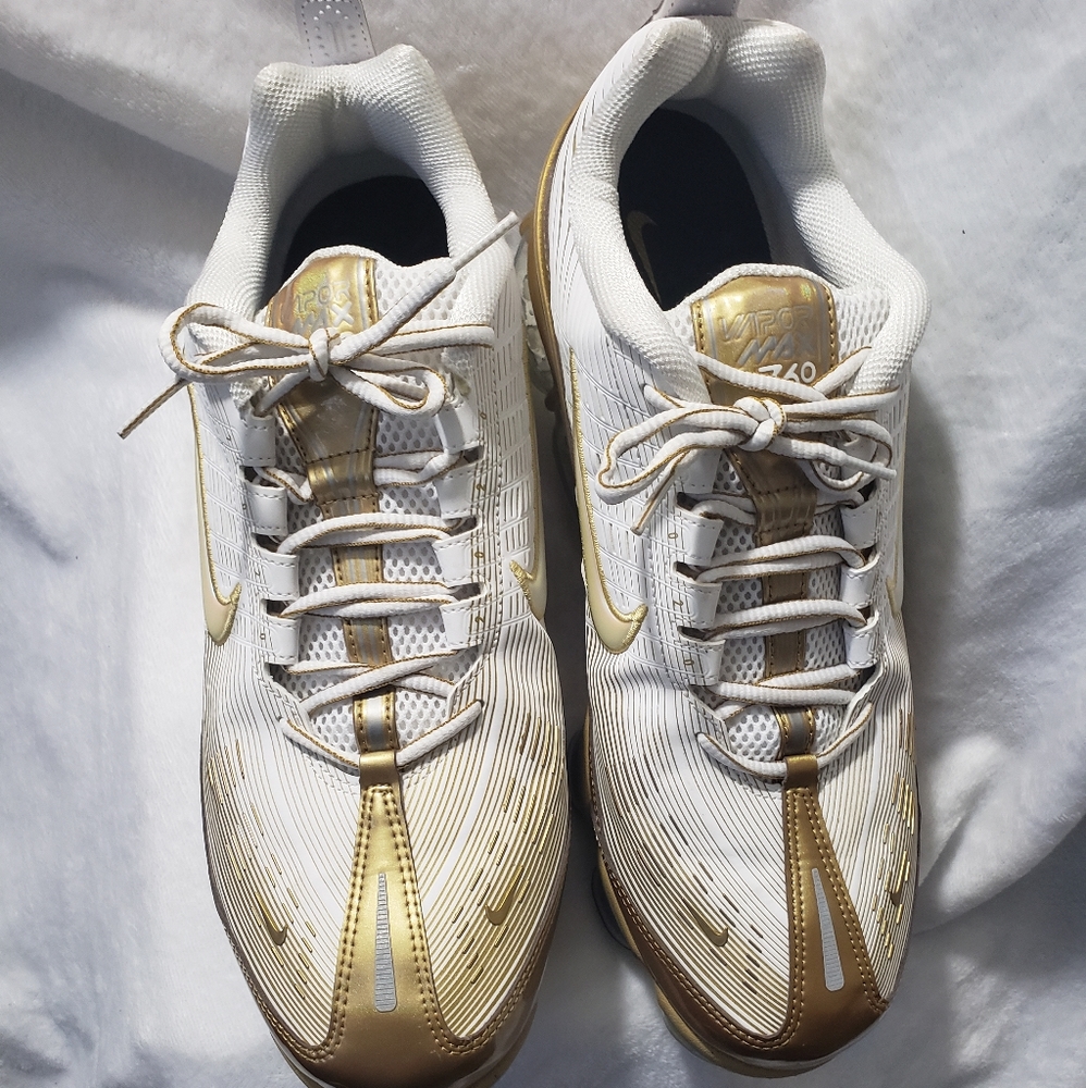 Nike Air VaporMax 360 White and Metallic Gold Men's Shoes Size 15 CK9671-101